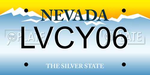 LVCY06 Nevada License Plate