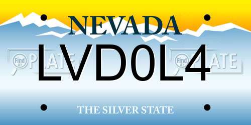 LVD0L4 Nevada License Plate