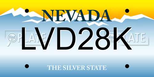 LVD28K Nevada License Plate