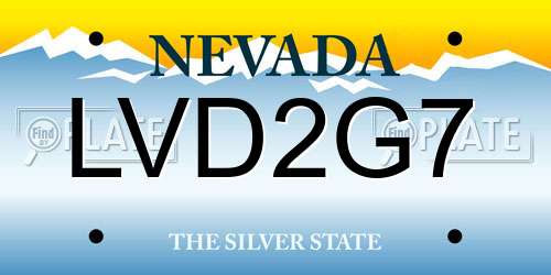 LVD2G7 Nevada License Plate