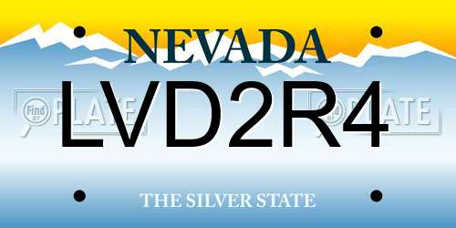 LVD2R4 Nevada License Plate