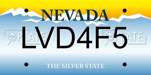 LVD4F5 Nevada License Plate