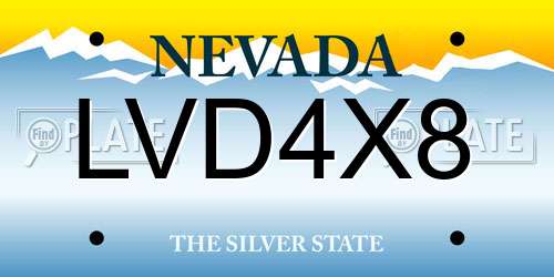 LVD4X8 Nevada License Plate