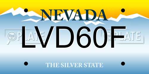 LVD60F Nevada License Plate