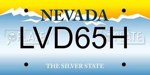 LVD65H Nevada License Plate