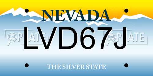 LVD67J Nevada License Plate