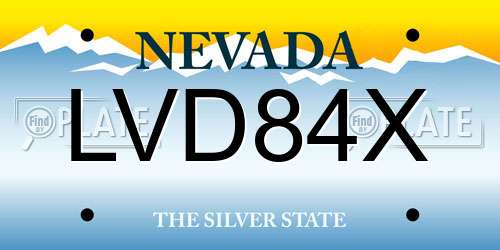LVD84X Nevada License Plate
