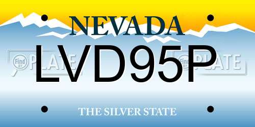 LVD95P Nevada License Plate