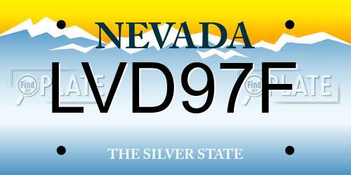LVD97F Nevada License Plate