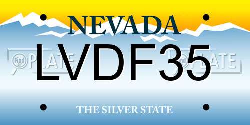 LVDF35 Nevada License Plate