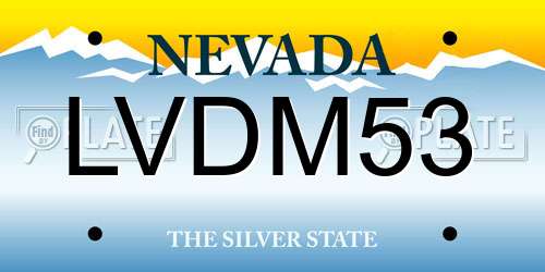 LVDM53 Nevada License Plate