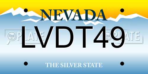 LVDT49 Nevada License Plate