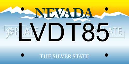 LVDT85 Nevada License Plate