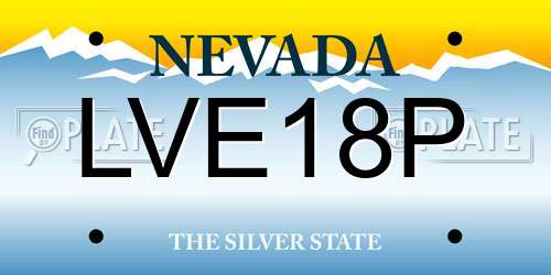 LVE18P Nevada License Plate