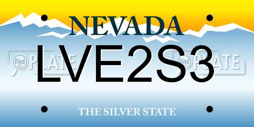 LVE2S3 Nevada License Plate