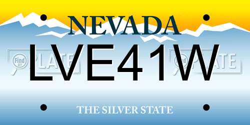 LVE41W Nevada License Plate