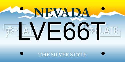 LVE66T Nevada License Plate