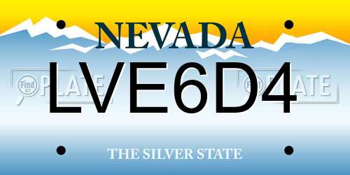 LVE6D4 Nevada License Plate