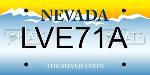 LVE71A Nevada License Plate