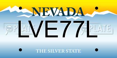 LVE77L Nevada License Plate