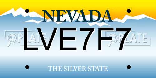 LVE7F7 Nevada License Plate