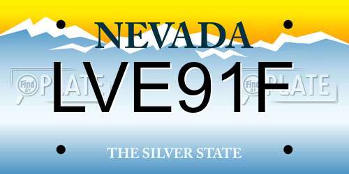 LVE91F Nevada License Plate