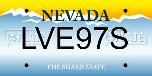 LVE97S Nevada License Plate