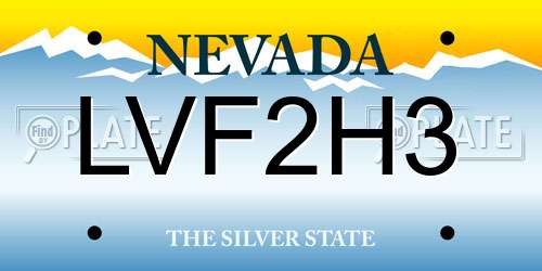 LVF2H3 Nevada License Plate