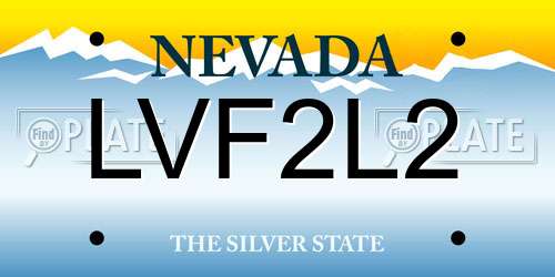 LVF2L2 Nevada License Plate