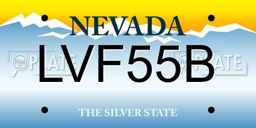 LVF55B Nevada License Plate