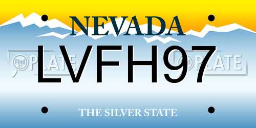 LVFH97 Nevada License Plate