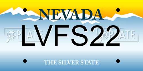 LVFS22 Nevada License Plate