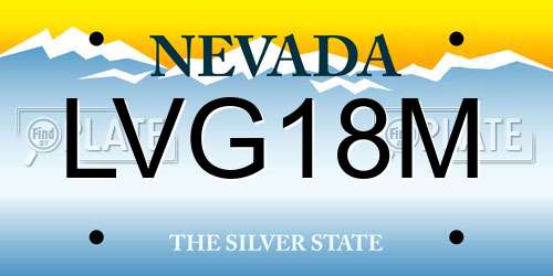 LVG18M Nevada License Plate