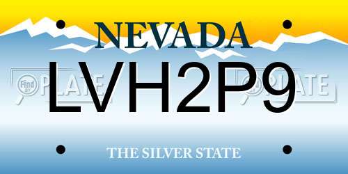 LVH2P9 Nevada License Plate