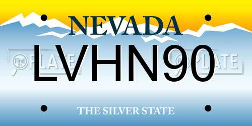 LVHN90 Nevada License Plate