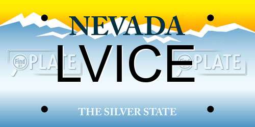 LVICE Nevada License Plate