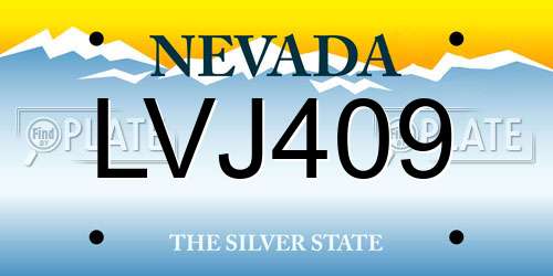 LVJ409 Nevada License Plate