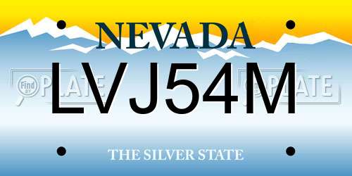LVJ54M Nevada License Plate