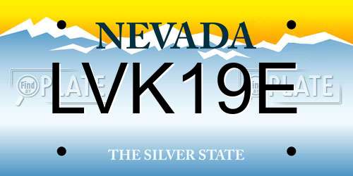 LVK19E Nevada License Plate