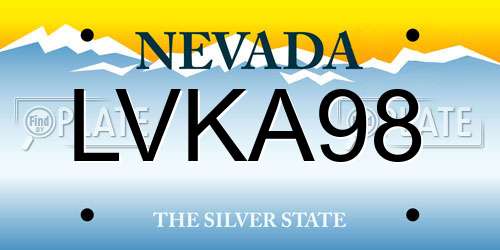 LVKA98 Nevada License Plate