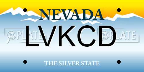 LVKCD Nevada License Plate