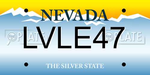 LVLE47 Nevada License Plate