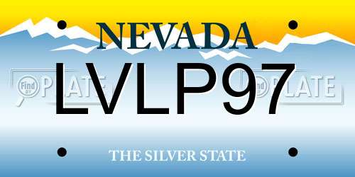 LVLP97 Nevada License Plate