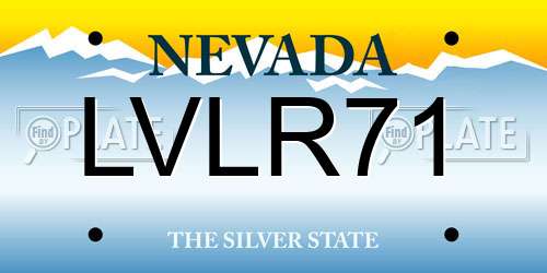 LVLR71 Nevada License Plate