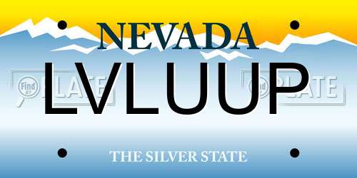 LVLUUP Nevada License Plate