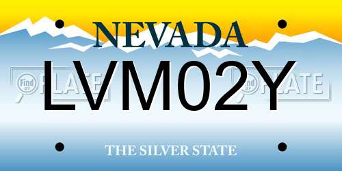 LVM02Y Nevada License Plate