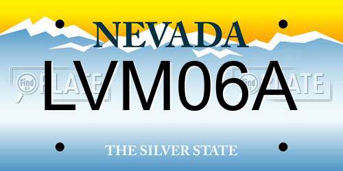 LVM06A Nevada License Plate