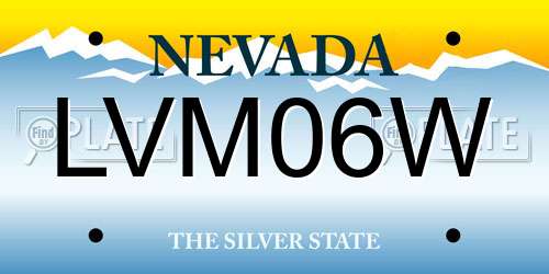 LVM06W Nevada License Plate