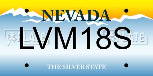 LVM18S Nevada License Plate