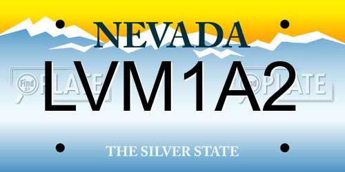 LVM1A2 Nevada License Plate